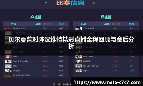 贝尔夏普对阵汉维特精彩直播全程回顾与赛后分析